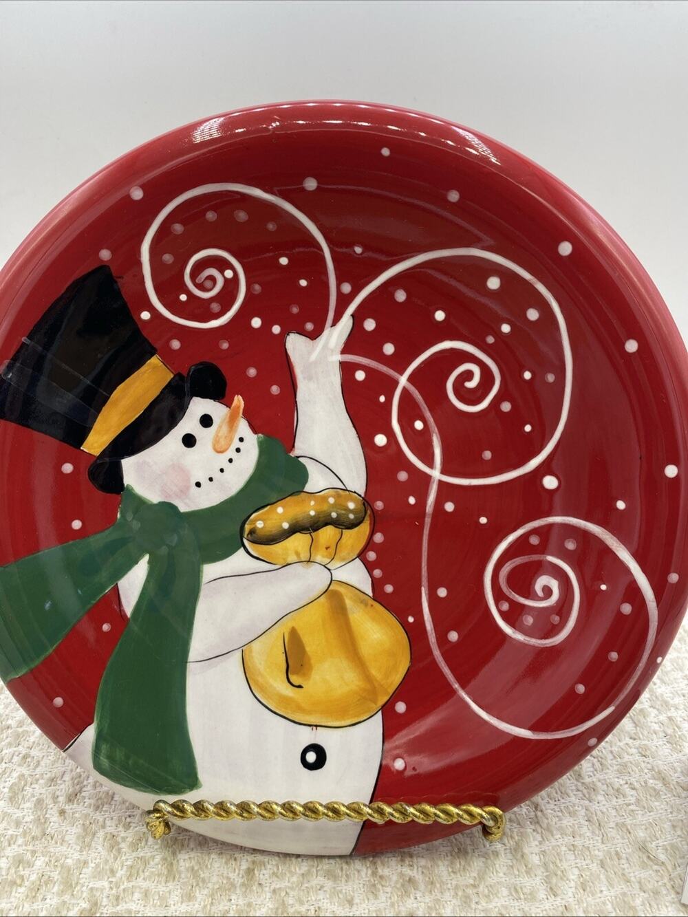 Certified International Snowman With Bag 8.5” Plate Stephanie Stouffer